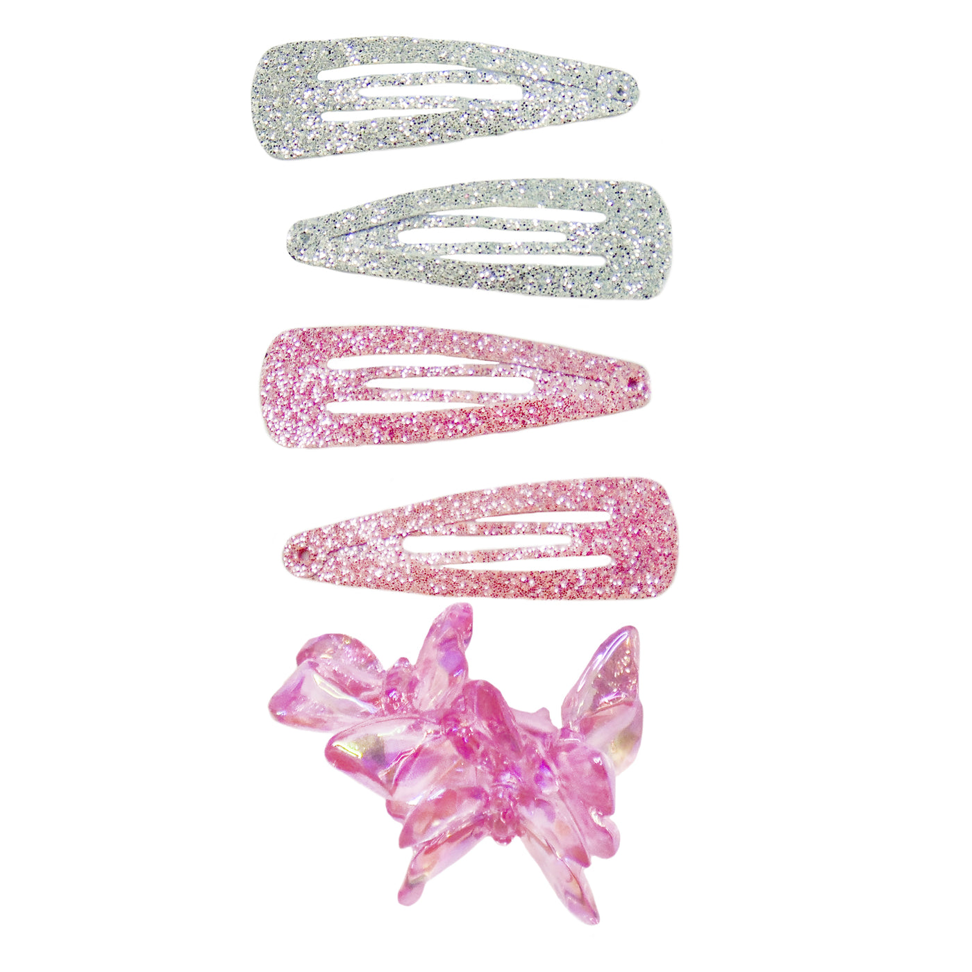 Glimmerhårspænder og Elastikker med Sommerfugle, 6 stk. fra Great Pretenders