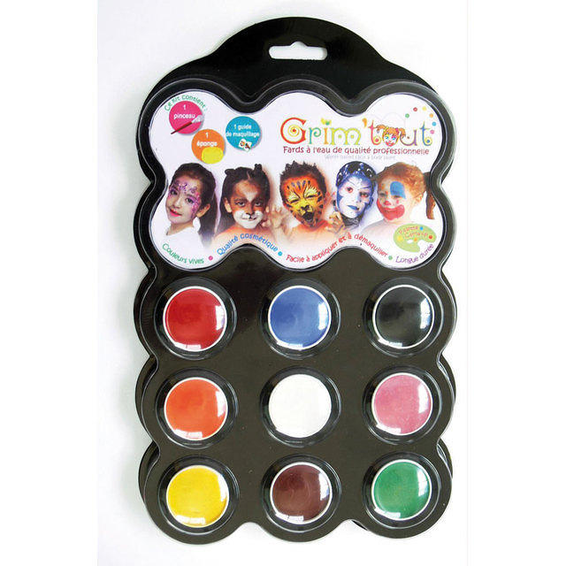 ansigtsmaling uden parabener 9 farver fra Grimtout