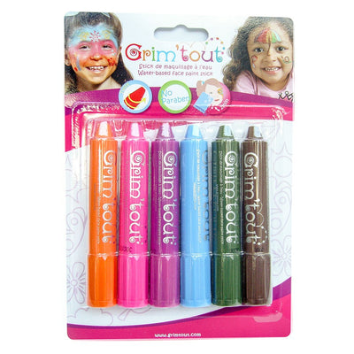 Grim'Tout Ansigtsmaling Sticks, 6 farver