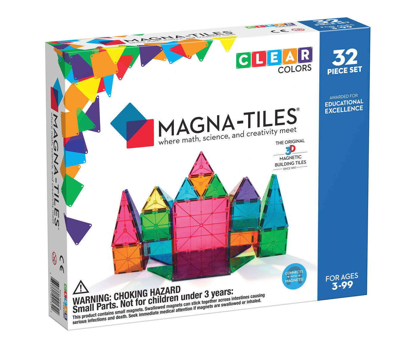 Magna-Tiles, 32 stk. Transparent